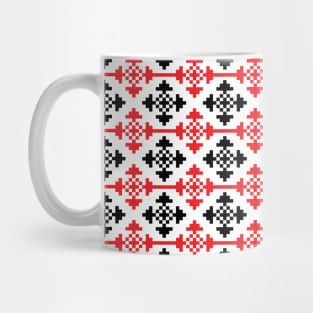 Red - Black Traditional Romanian Pattern Mug